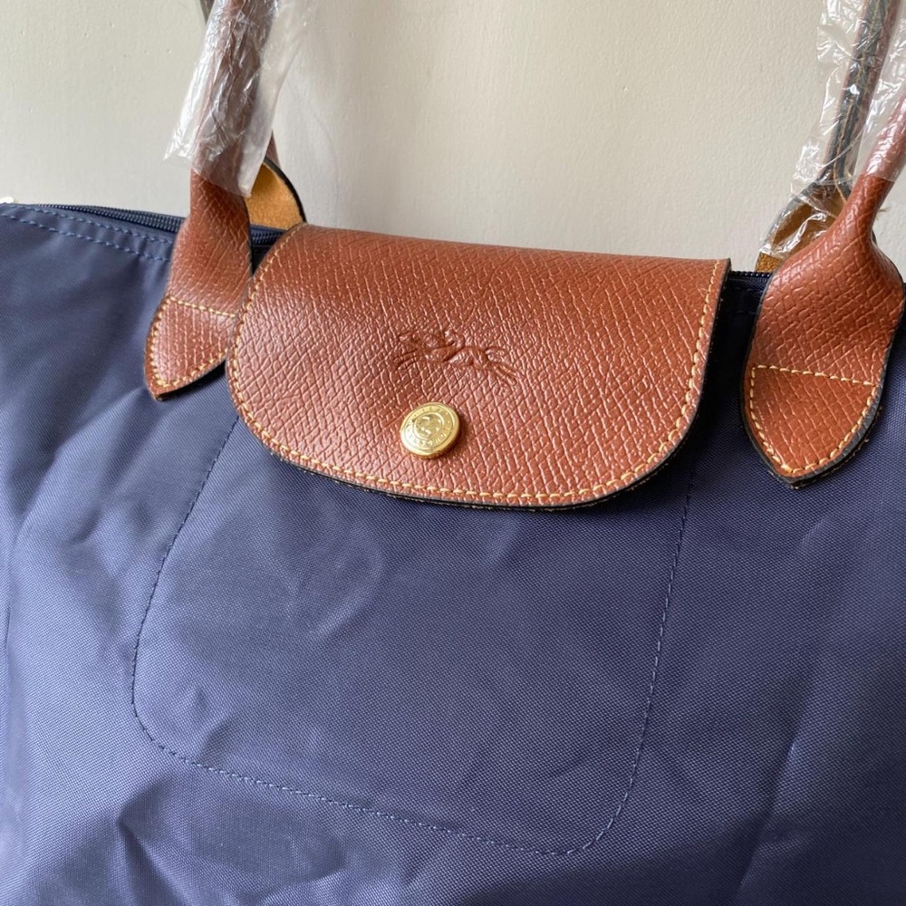 Longchamp Large Nude Blue Purple Dumpling Bag - Picture 2 of 5